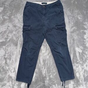Aeropostale Cargo Pants Mens 30 Navy Blue Ripstop Cotton Outdoor Casual Skater